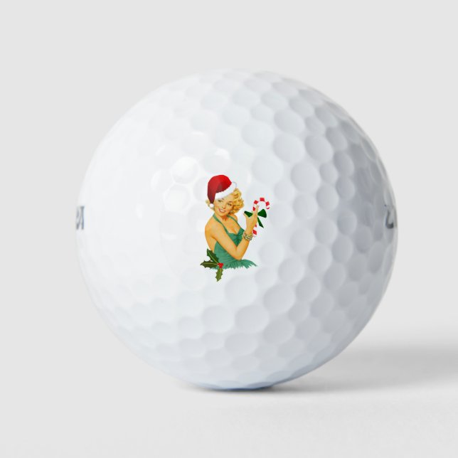 santa claus pin up golf balls (Front)