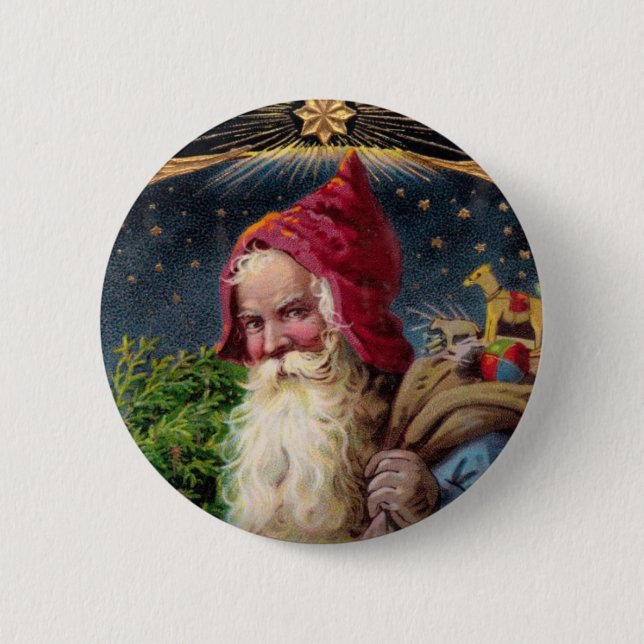 Santa Claus Pinback Button (Front)