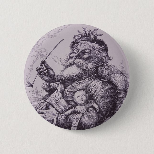Santa Claus Pinback Button (Front)