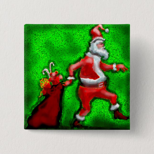 Santa Claus Pinback Button (Front)