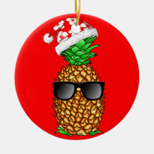 Santa Claus Pineapple Ceramic Ornament