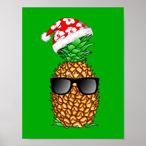 Santa Claus Pineapple Poster