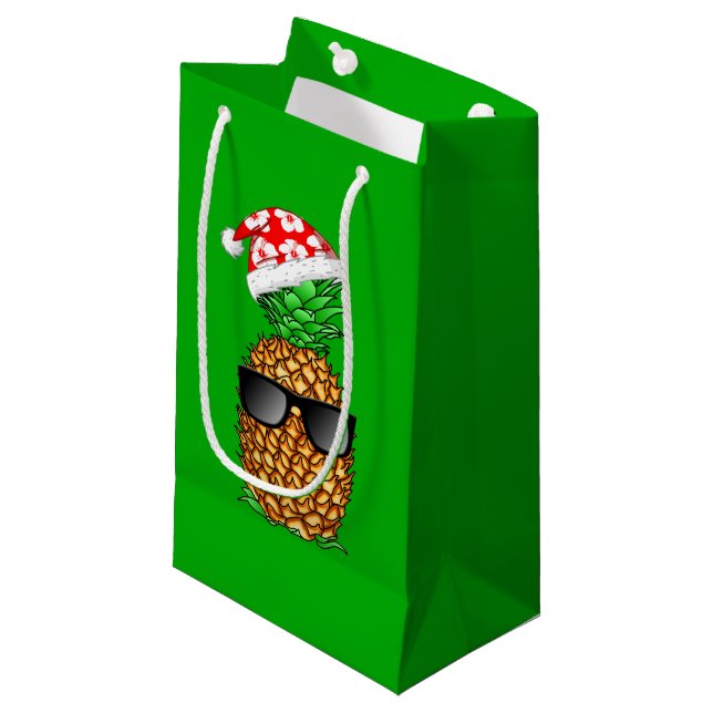 Santa Claus Pineapple Small Gift Bag (Front Angled)