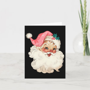 Santa Claus Pink Christmas Face Old Xmas Vintage P Card