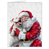 Santa Claus & Pitbull Puppy Dog (Front)