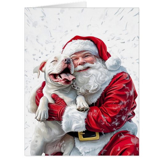 Santa Claus & Pitbull Puppy Dog (Front)
