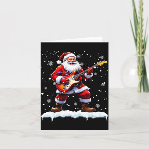 Santa Claus Playing B Guitar Christmas Xmas Music Card