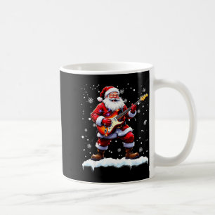 Santa Claus Playing B Guitar Christmas Xmas Music Coffee Mug