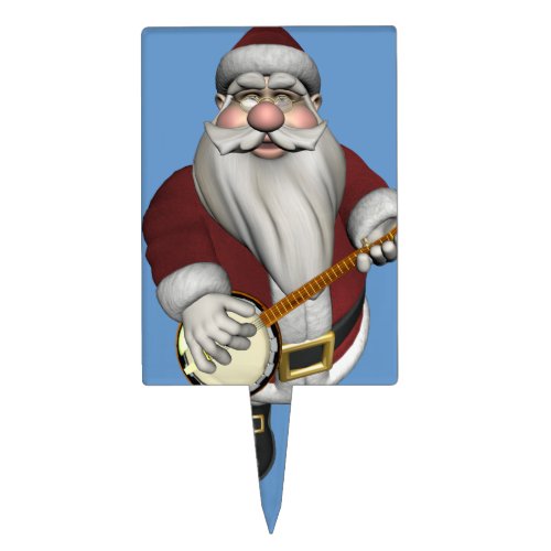 Santa Claus Playing Banjo Cake Topper