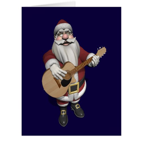 Santa Claus Playing Christmas Songs On His Guitar