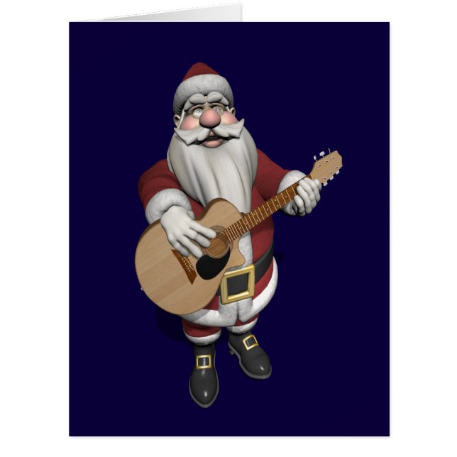 Santa Claus Playing Christmas Songs On His Guitar (Front)