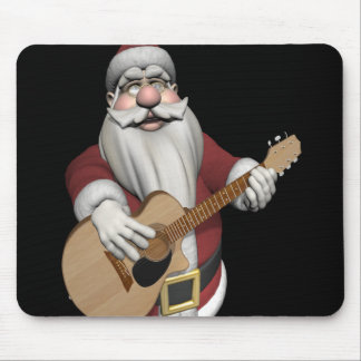 Santa Claus Playing Christmas Songs On His Guitar Mouse Pad