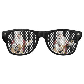 Santa Claus Playing Christmas Songs On His Guitar Retro Sunglasses