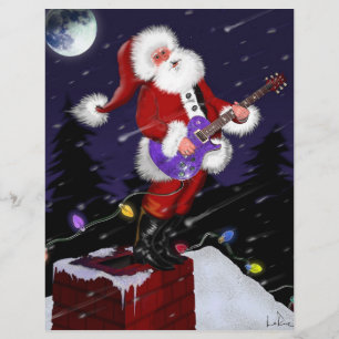 Santa Claus Playing Electric Guitar Flyer