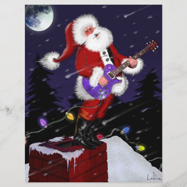 Santa Claus Playing Electric Guitar Flyer (Front)