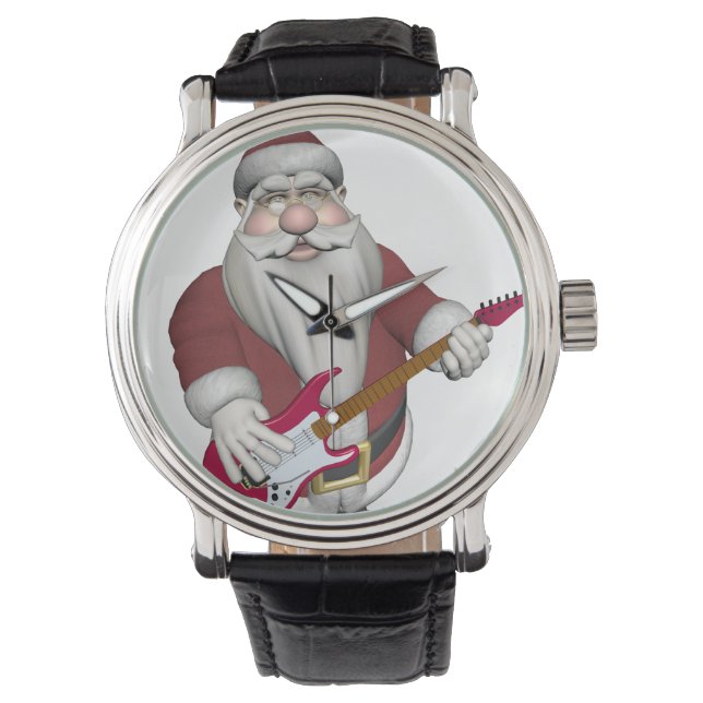 Santa Claus Playing Electric Guitar Watch (Front)