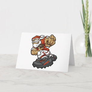 Santa Claus Playing Football illustration Card
