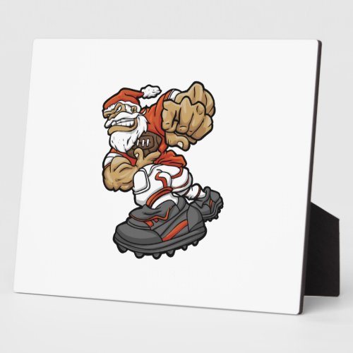 Santa Claus Playing Football illustration Plaque
