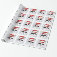 Santa Claus Playing Golf in the Snow Wrapping Paper