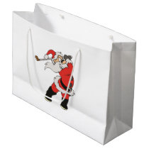 Santa Claus playing golf Large Gift Bag