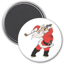Santa Claus playing golf Magnet