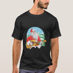 Santa Claus Playing Guitar Cool Father Christmas L T-Shirt