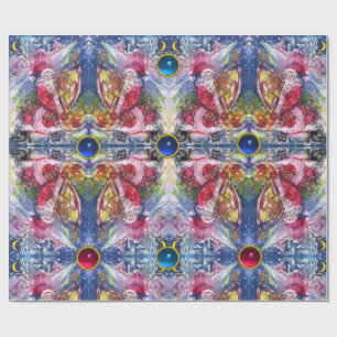 SANTA CLAUS PLAYING HARP IN MOONLIGHT Abstract Wrapping Paper