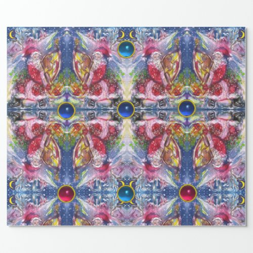 SANTA CLAUS PLAYING HARP IN MOONLIGHT Abstract Wrapping Paper
