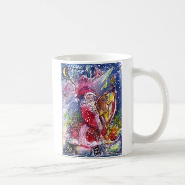 SANTA CLAUS PLAYING HARP IN THE MOONLIGHT COFFEE MUG (Right)
