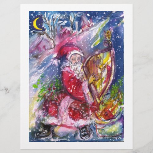 SANTA CLAUS PLAYING HARP IN THE MOONLIGHT FLYER