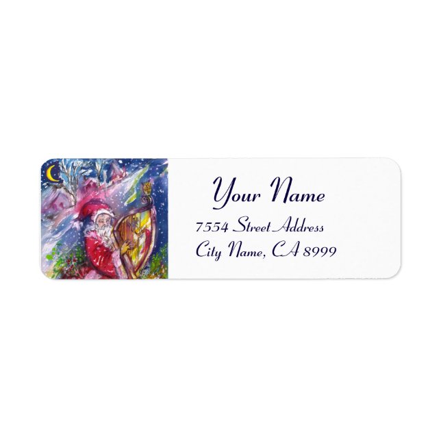 SANTA CLAUS PLAYING HARP IN THE MOONLIGHT LABEL (Front)