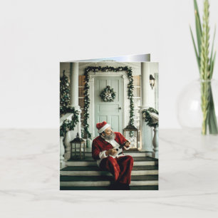 Santa Claus Playing Music Card