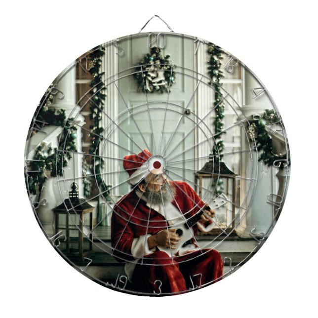 Santa Claus Playing Music Dart Board (Front)