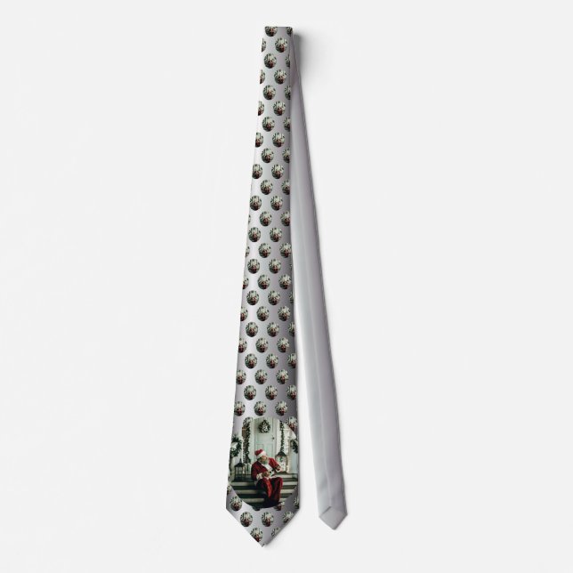 Santa Claus Playing Music Neck Tie (Front)