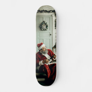 Santa Claus Playing Music Skateboard