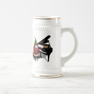 Santa Claus Playing Piano Beer Stein