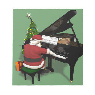 Santa Claus Playing Piano Notepad