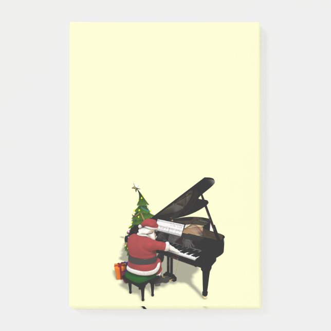 Santa Claus Playing Piano Post-it Notes (Front)