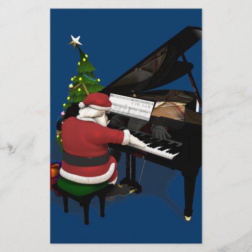 Santa Claus Playing Piano Stationery