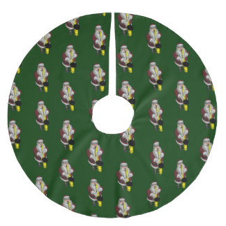 Santa Claus Playing Saxophone Brushed Polyester Tree Skirt