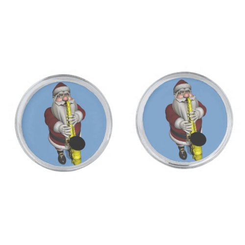 Santa Claus Playing Saxophone Cufflinks