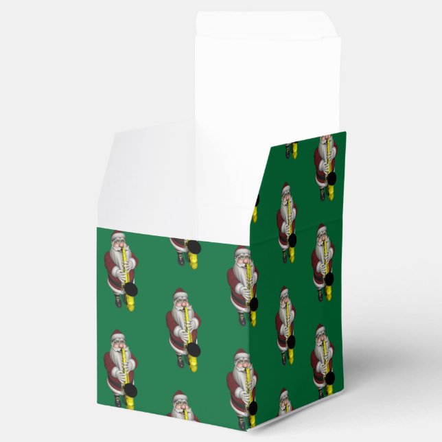 Santa Claus Playing Saxophone Favor Boxes (Opened)