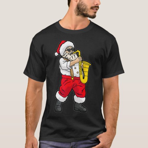 Santa Claus playing Saxophone  T_Shirt