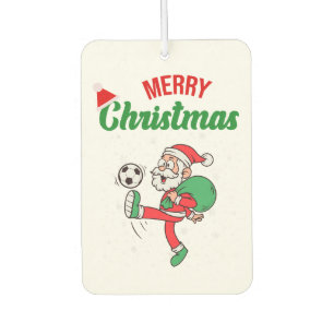 Santa Claus Playing Soccer Funny Christmas  Air Freshener