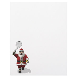Santa Claus Playing Tennis