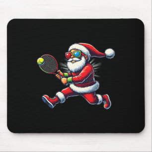 Santa Claus Playing Tennis Game Tennis Racket Chri Mouse Pad