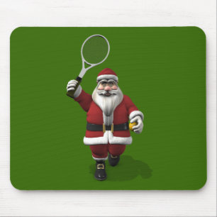 Santa Claus Playing Tennis Mouse Pad