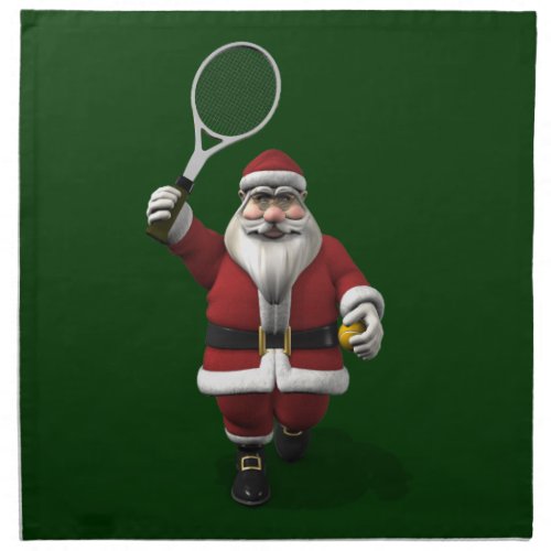 Santa Claus Playing Tennis Napkin