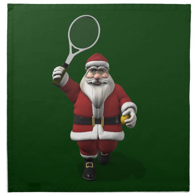Santa Claus Playing Tennis Napkin (Front)