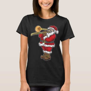 Santa Claus playing Trombone for Christmas T-Shirt